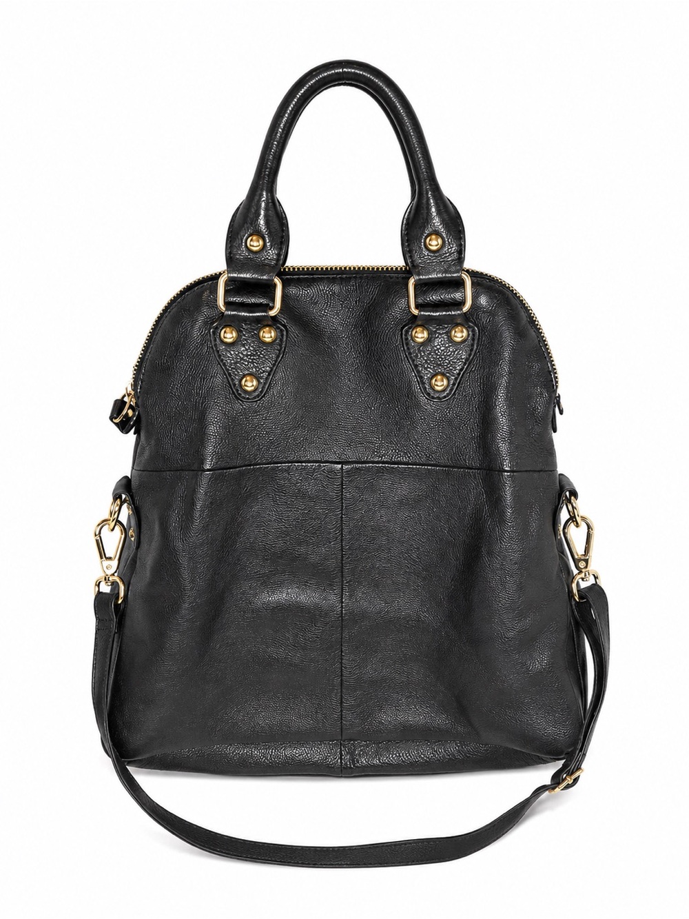 Emma Fox Black Pebbled 100% Genuine Leather Large Satchel Shoulder Bag - Picture 4 of 14